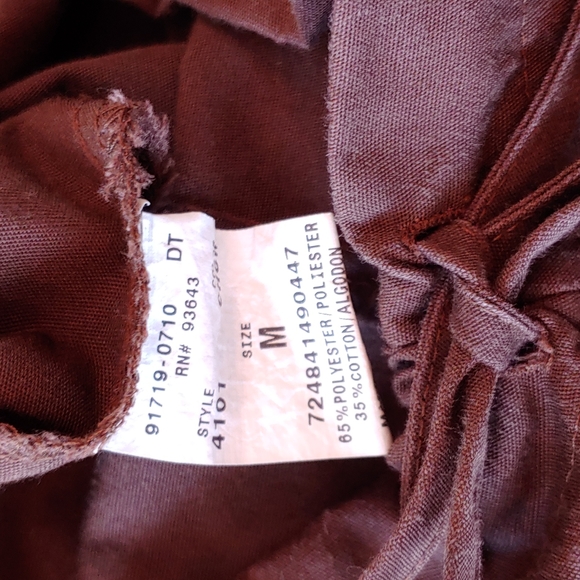 Retro scrub set, brown and turquoise, top is L and M flare pants. - Picture 9 of 10